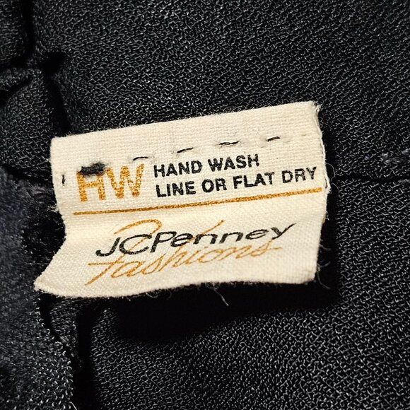 Vintage JCPenney Black Maxi Skirt Size 2 Ruffle Hem Classic Minimalist Modest - Picture 4 of 4